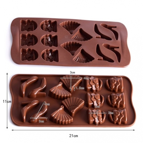 Forma do czekoladek kształt wachlarz but torebka